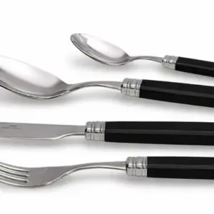Pozzi Milano - 24 Piece Rossini Gift Box with Cutlery Set - Black Rivadossi